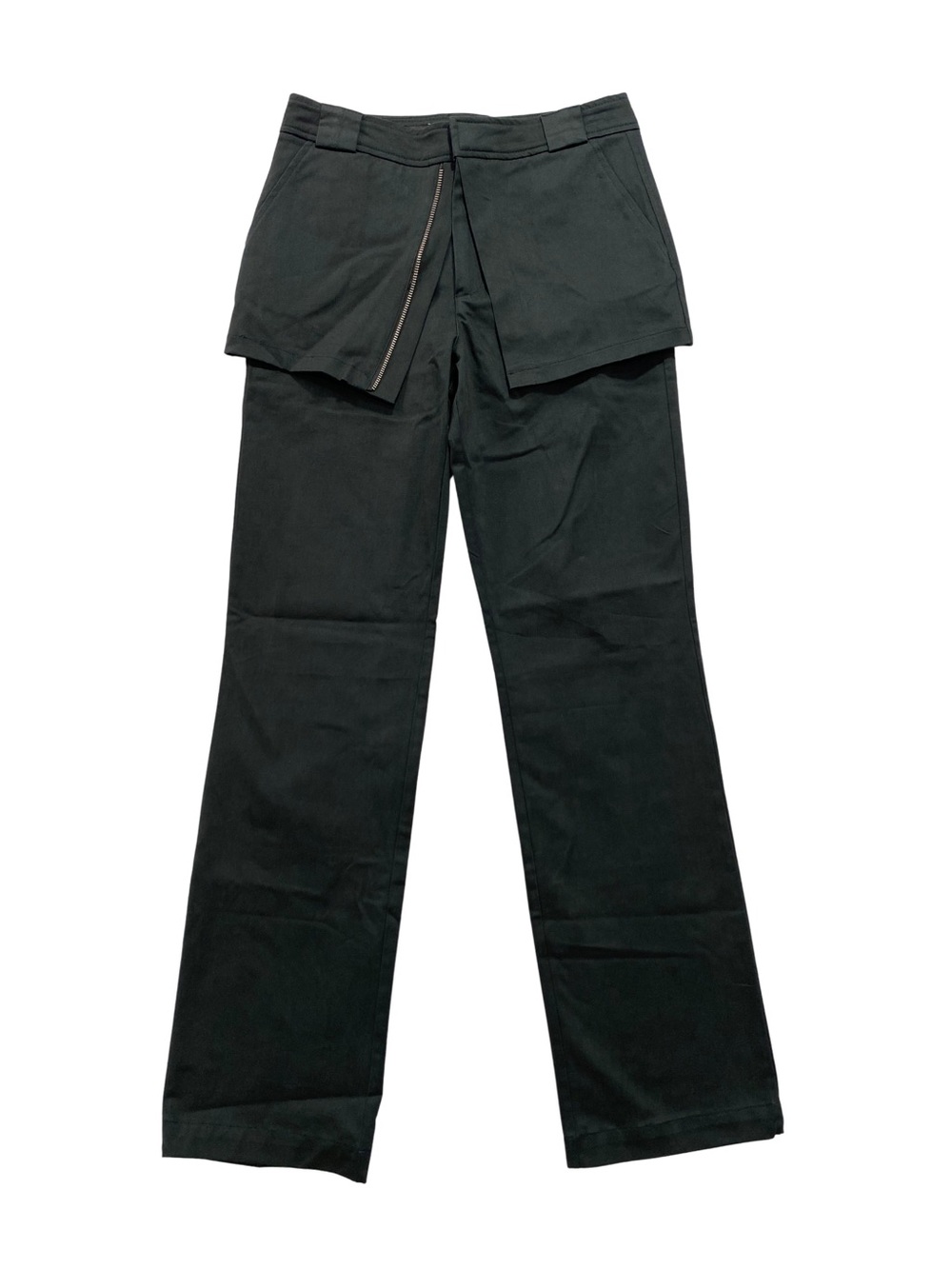 Zara Black Zip Skirt Overlay Straight Leg Pants XS